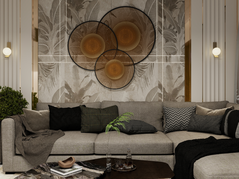 Modern Luxe Living room and kitchen